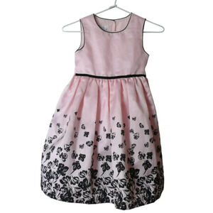 Pippa & Julie Girls Pink Black Dress Size 6X Bridesmaid Formal Special Occasion